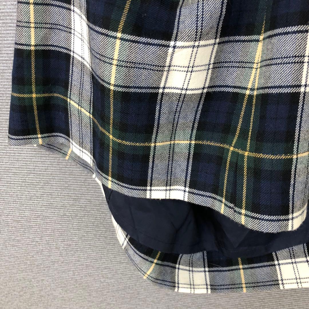 Vivienne Westwood ウール チェック 変形スカート 2 ネイビー