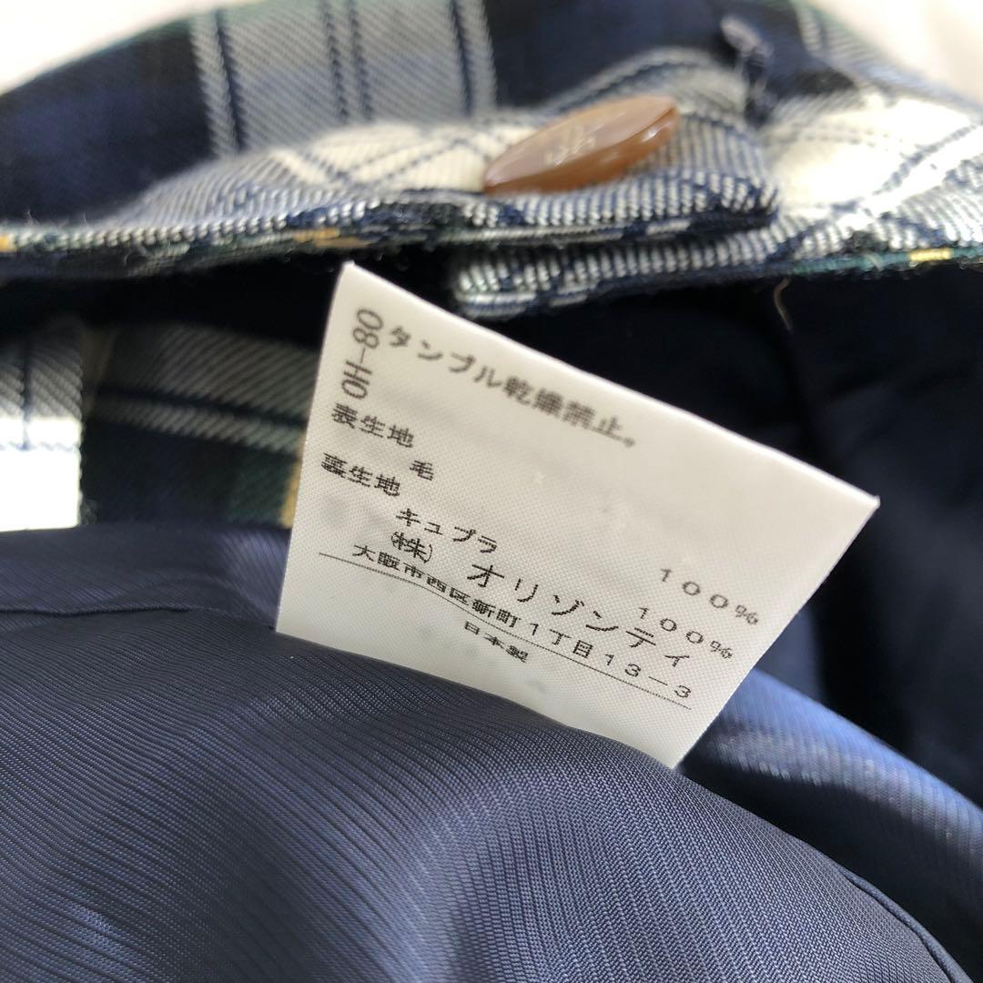 Vivienne Westwood ウール チェック 変形スカート 2 ネイビー