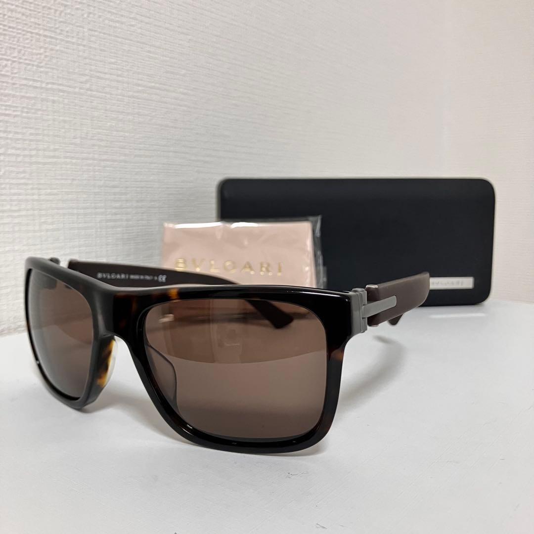 美品　BVLGARI ブルガリ　サングラス　7022F べっ甲　ラバー ブラウン