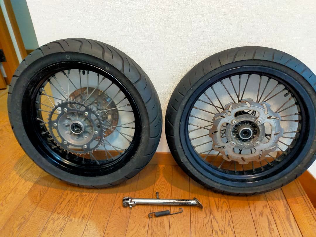 KLX250 17インチホイール 前後セット+ショートスタンド