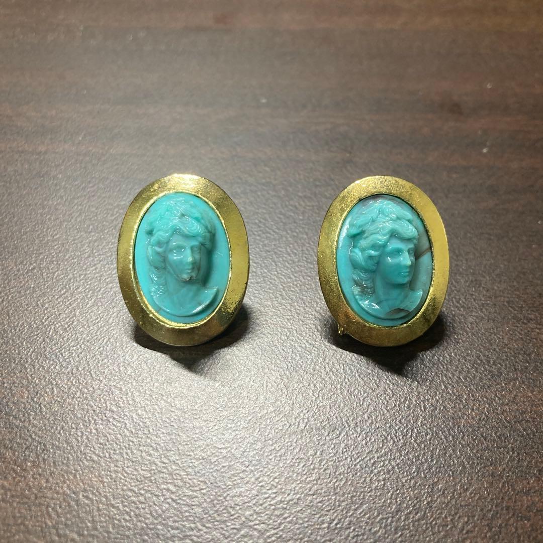 Paul Smith 青 カメオ カフリンクス