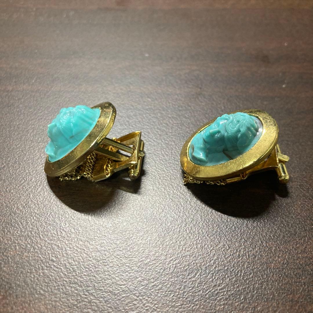 Paul Smith 青 カメオ カフリンクス