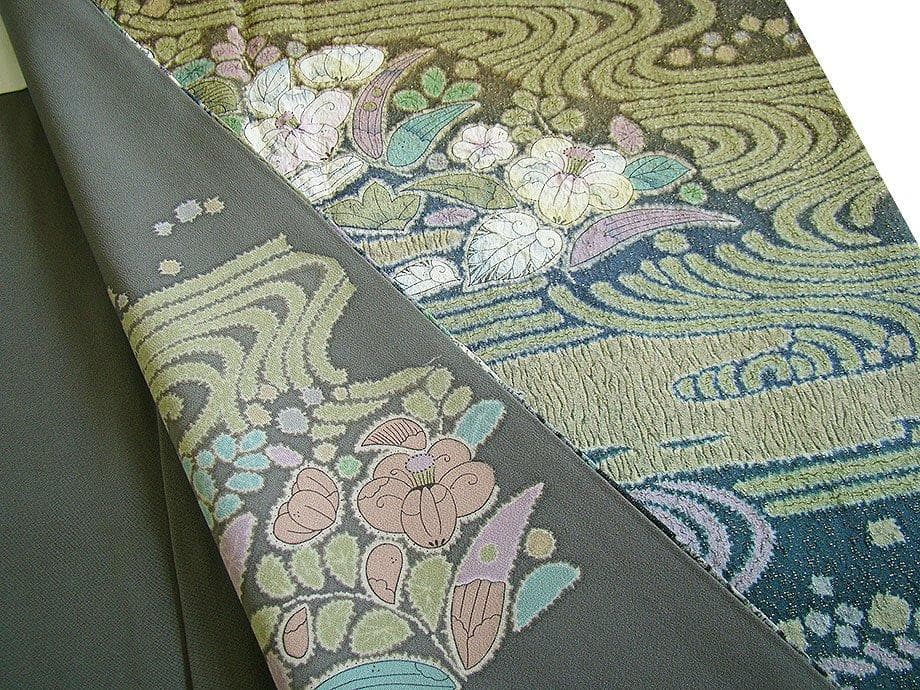 秀逸品 縮緬地 金通し地 おぼろ染 訪問着 正絹 HH2111ruemiko様専