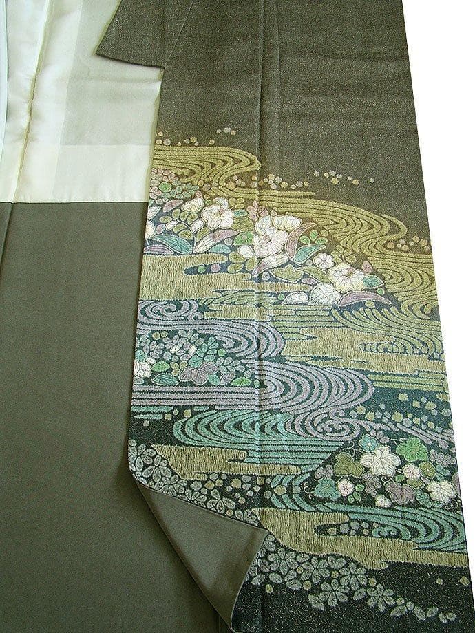 秀逸品 縮緬地 金通し地 おぼろ染 訪問着 正絹 HH2111ruemiko様専
