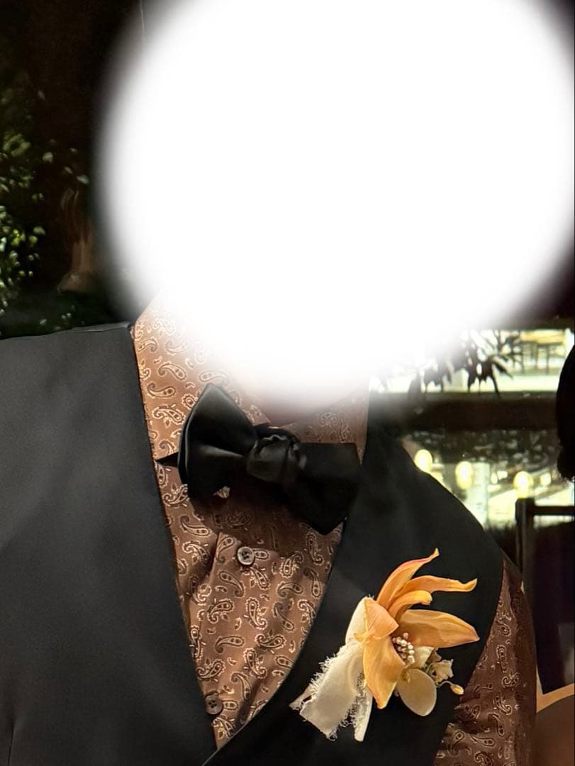 【美品】TREATDRESSING カフス 蝶ネクタイ チーフ 新郎3点セット