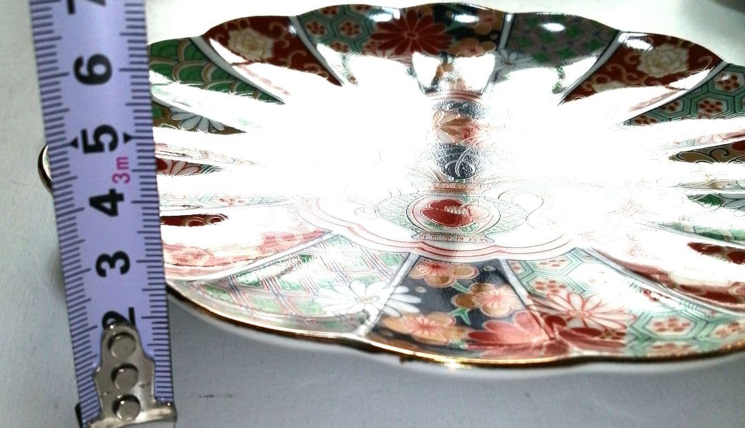 陶扇 錦絵 金彩菊割皿 5枚セット