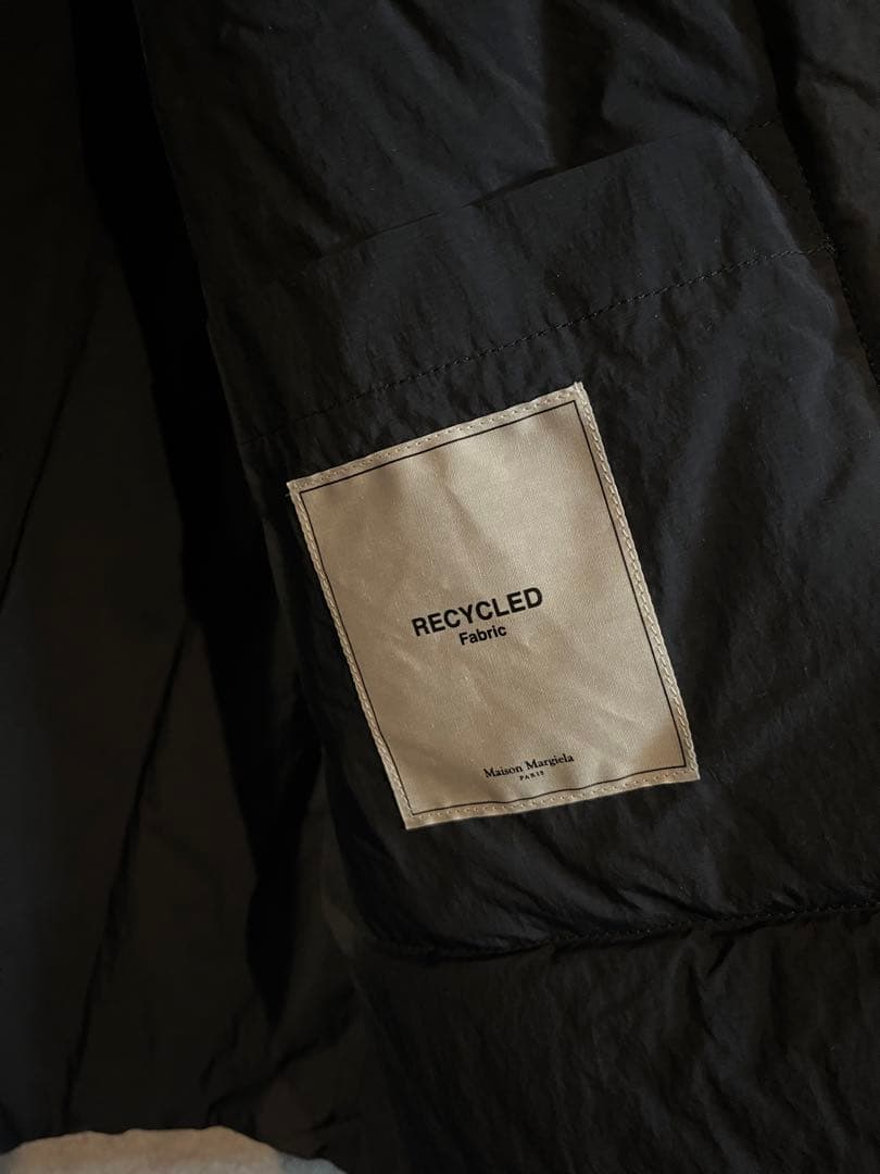 メゾンマルジェラ　ノーカラー黒ジャケット 中綿　春夏 希少サイズ48
