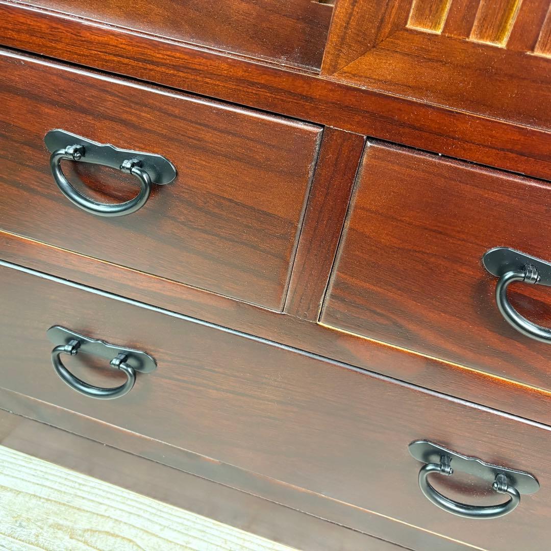 民芸家具木製桐材天然無垢和箪笥引き戸付き収納家具和タンス飾り棚和室インテリア