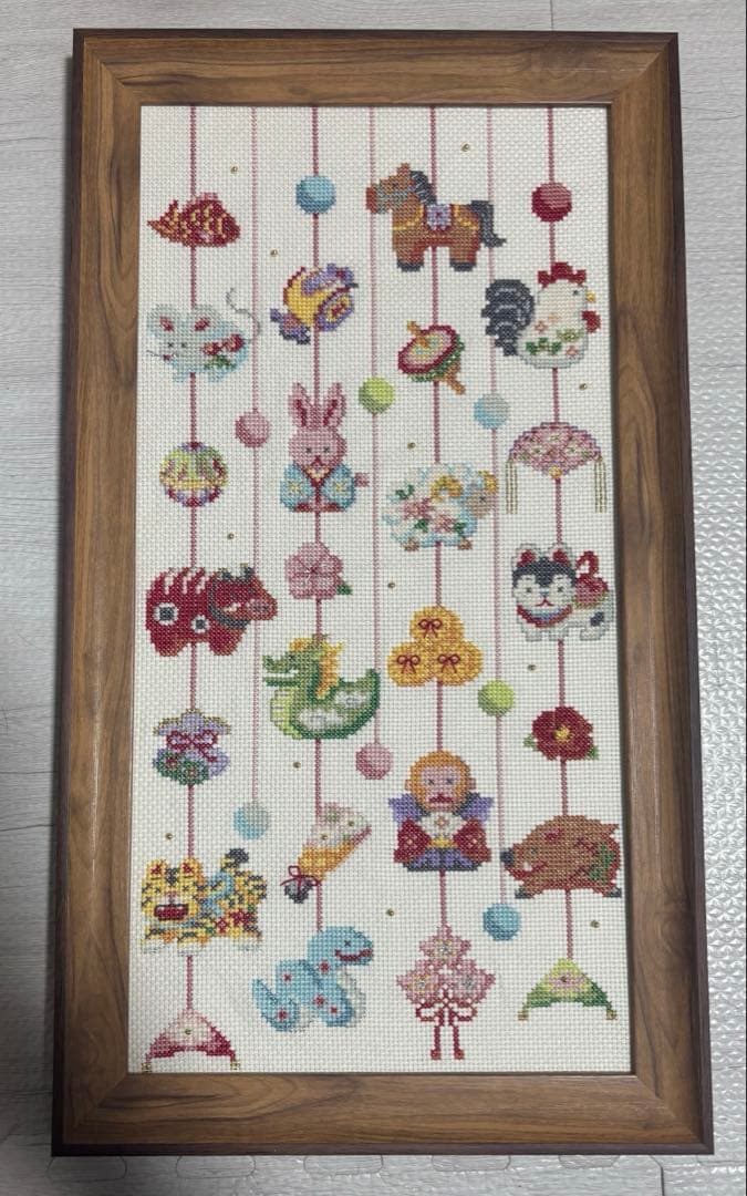ホビーラホビーレ クロスステッチフレーム＜十二支のつるし飾り＞ 完成品