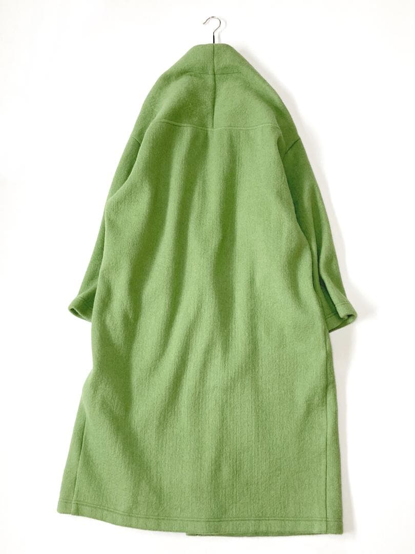美品SHIPSシップスきれい色ゆったりニードルシャギーノーカラーコート♪