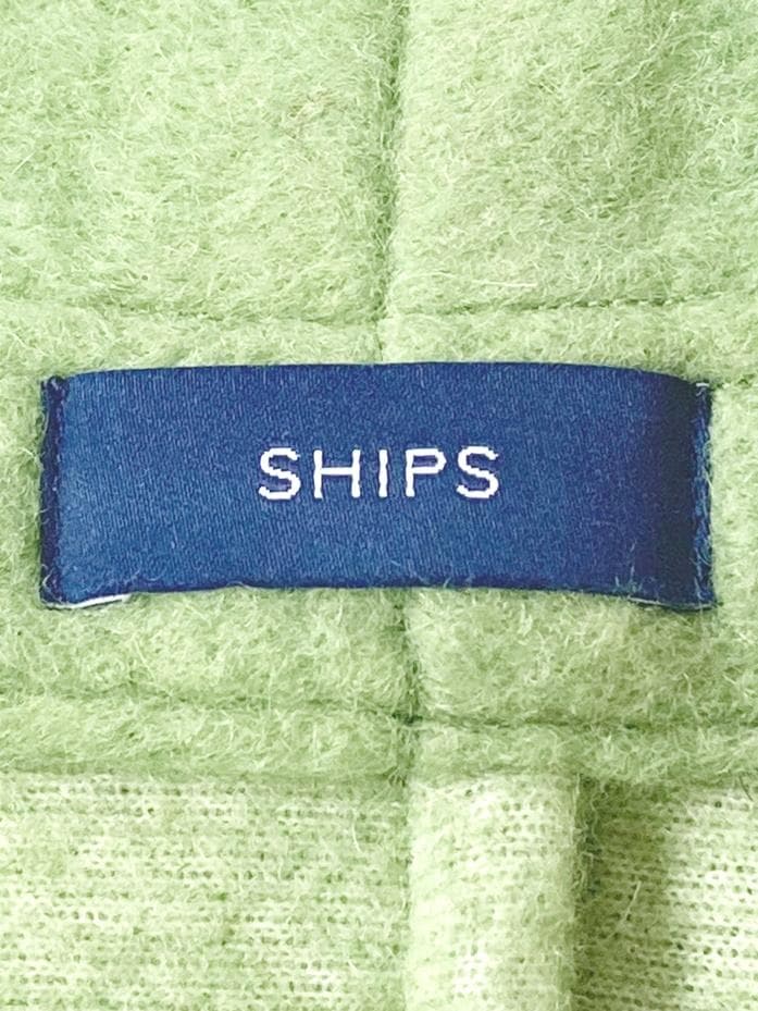 美品SHIPSシップスきれい色ゆったりニードルシャギーノーカラーコート♪