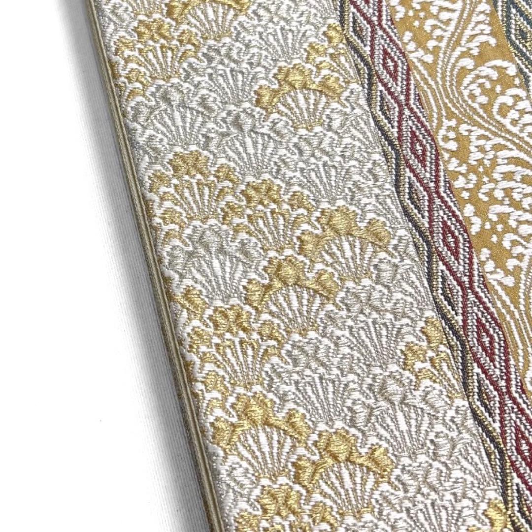 袋帯　縦縞　亀甲　鳳凰　花青海波　波　菱　雲　着物　104a d