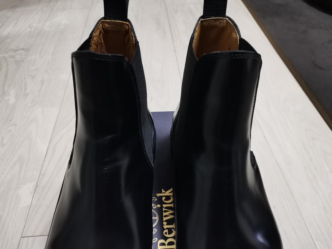 Berwick1707 サイドゴアブーツ 632ROMLBK ブラック UK8