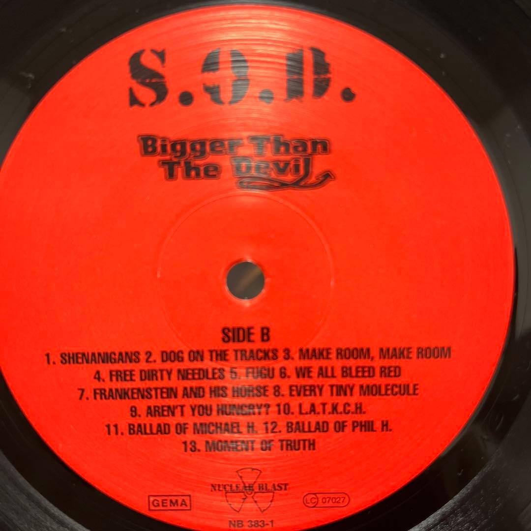 S.O.D / bigger than the devil LPレア盤