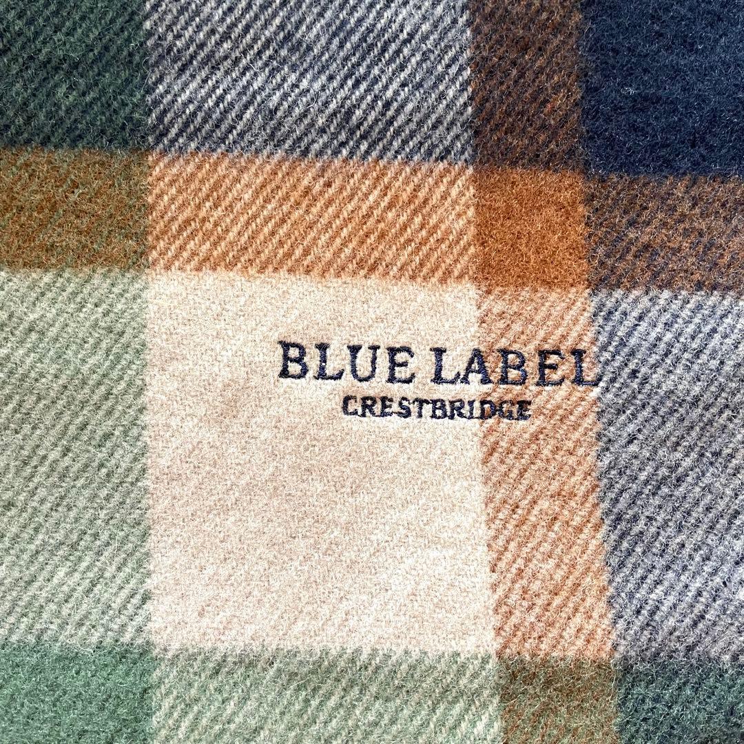 ブルーレーベル　クレストブリッジチェック柄マフラー　カシミア混　新品タグ付き