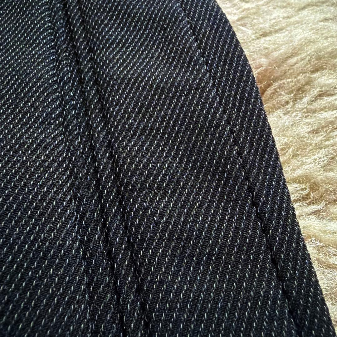 80s 黒タグ GIORGIO ARMANI シルク混 ウールパンツ スラックス