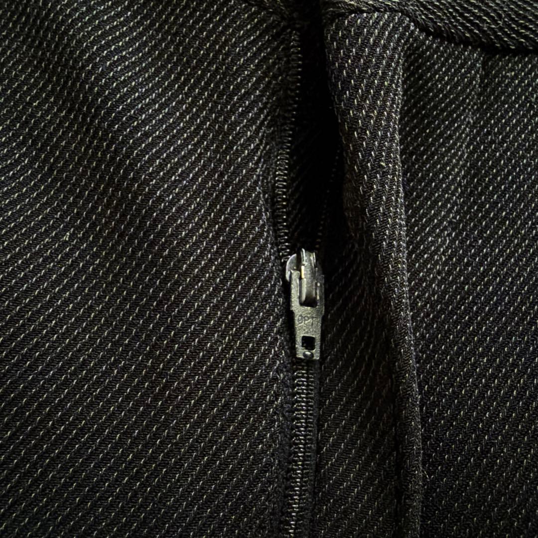 80s 黒タグ GIORGIO ARMANI シルク混 ウールパンツ スラックス