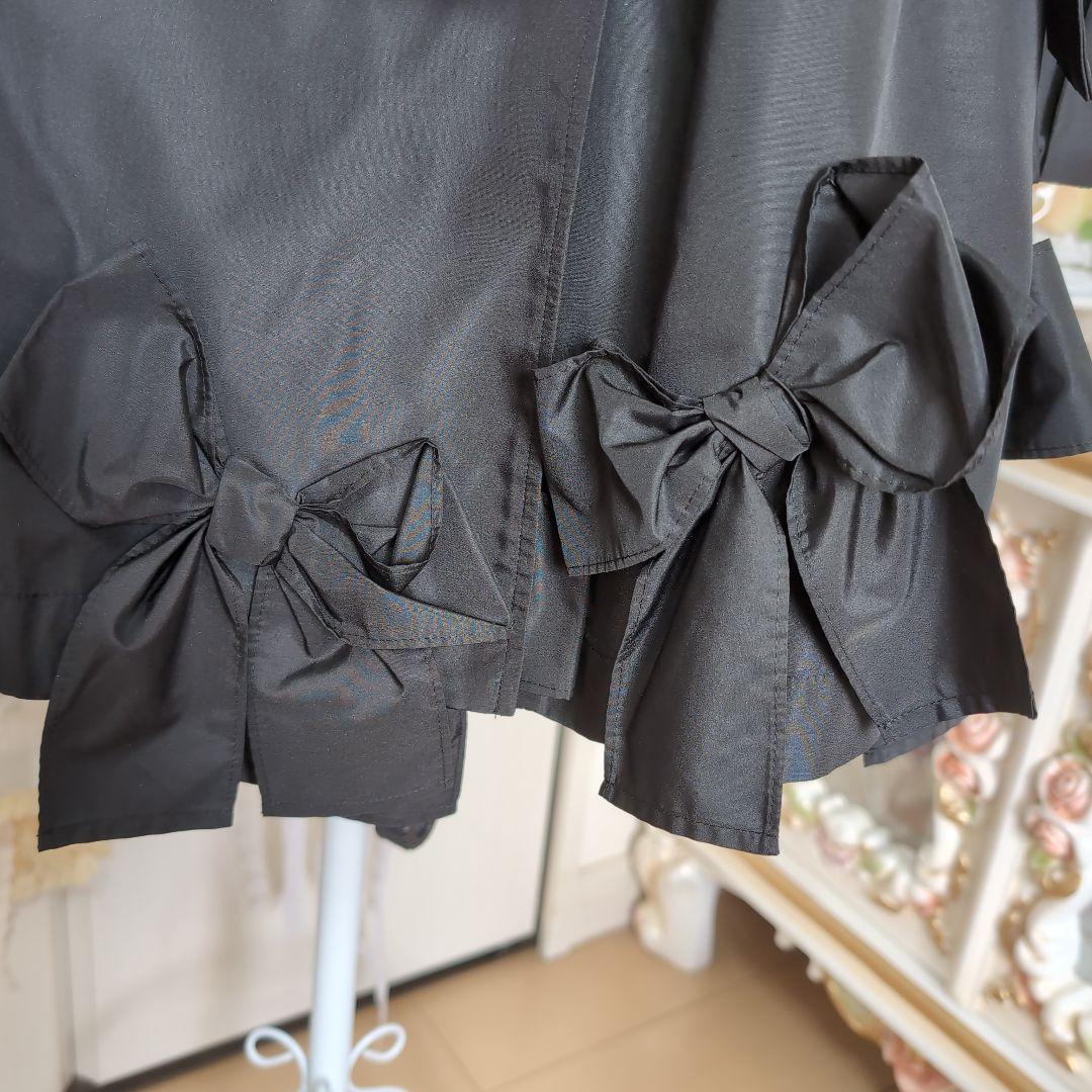 さえら♡レインダンス♡豪華♡リボン♡ブラック♡トレンチコート♡春♡秋♡冬