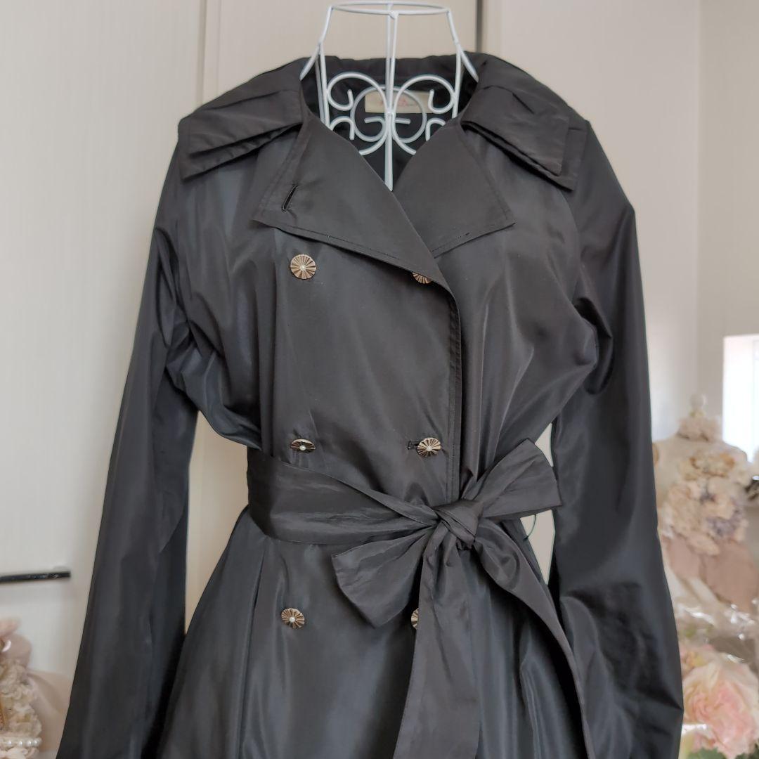 さえら♡レインダンス♡豪華♡リボン♡ブラック♡トレンチコート♡春♡秋♡冬