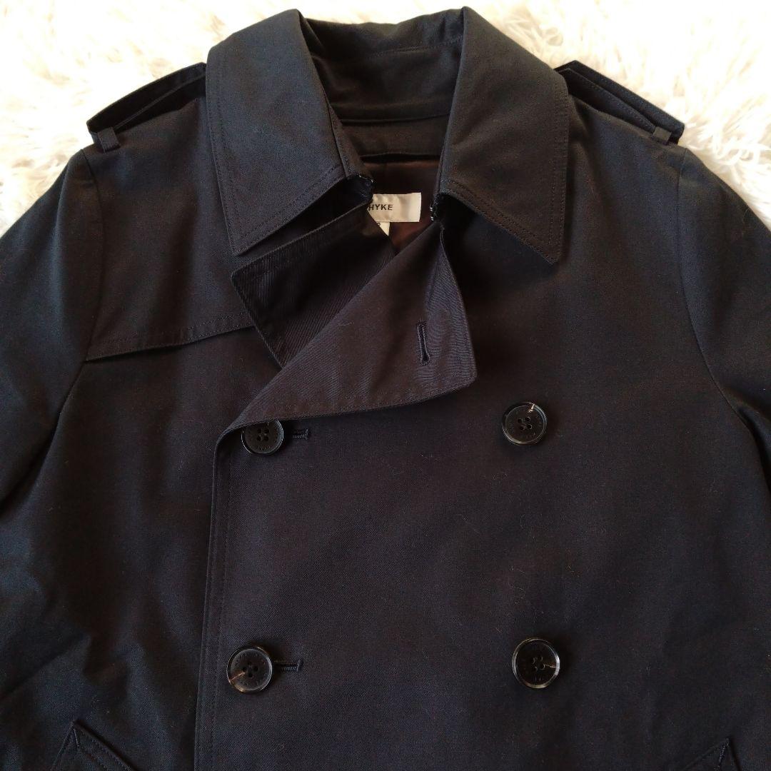 希少・美品✨【HYKE】ハイク 　　　ブラックトレンチコート ライナー付き