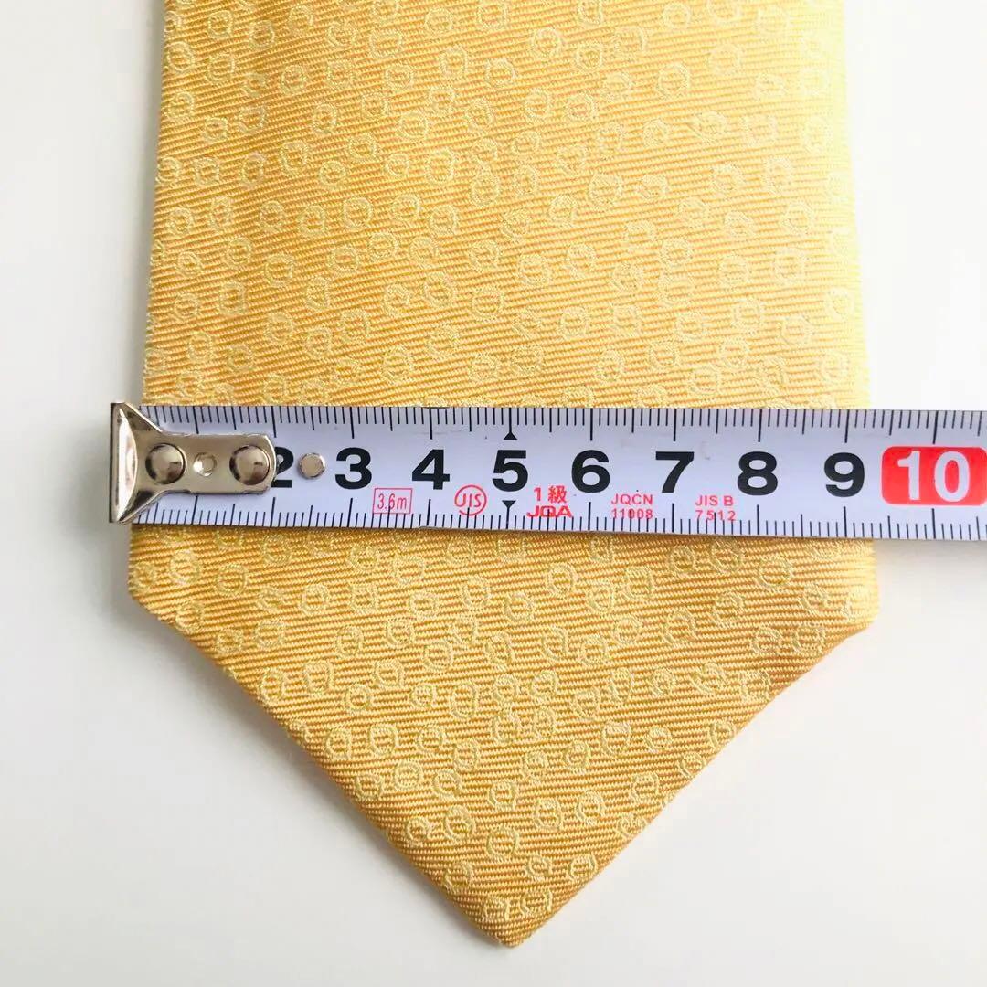 HERMES ネクタイ ドット柄 イエロー