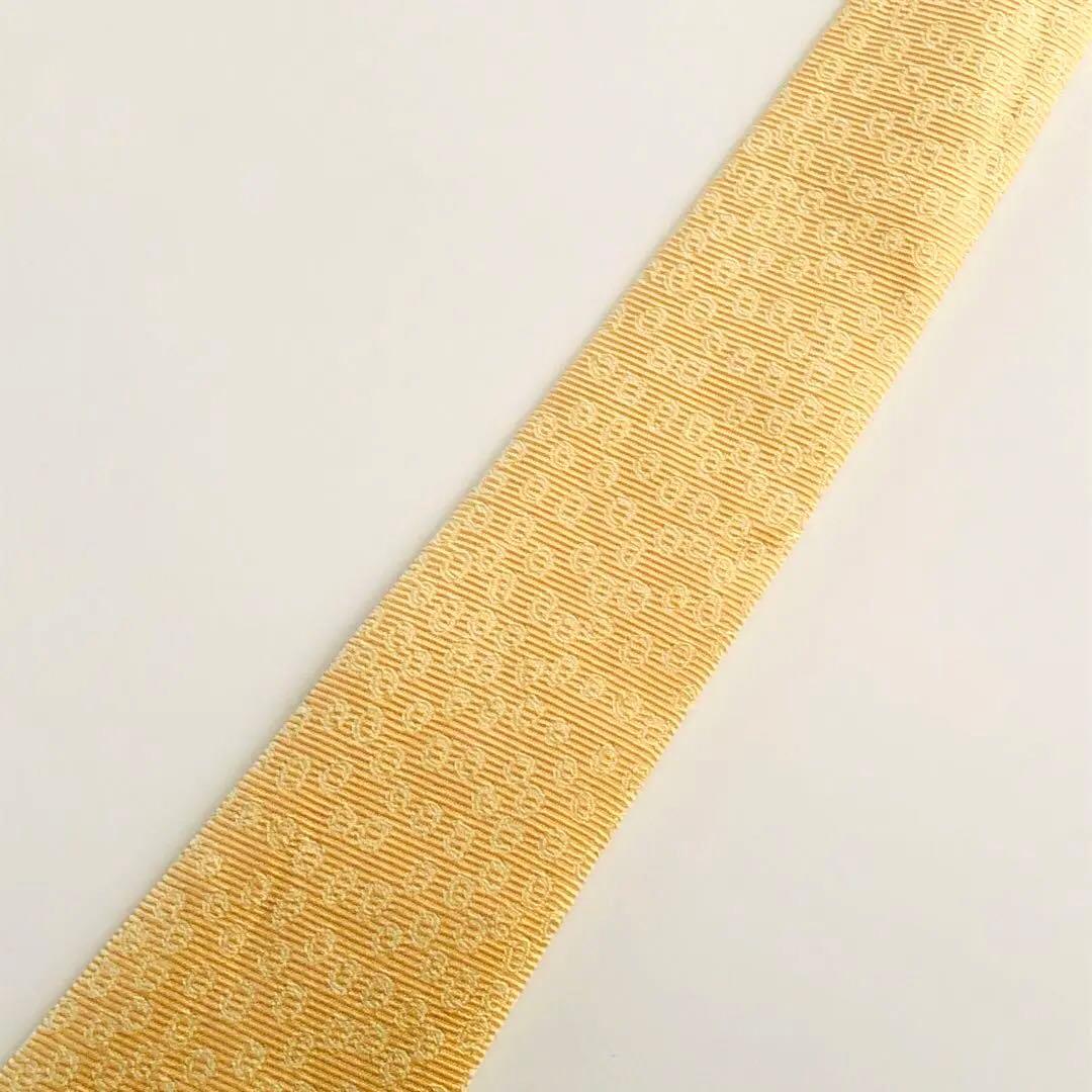 HERMES ネクタイ ドット柄 イエロー