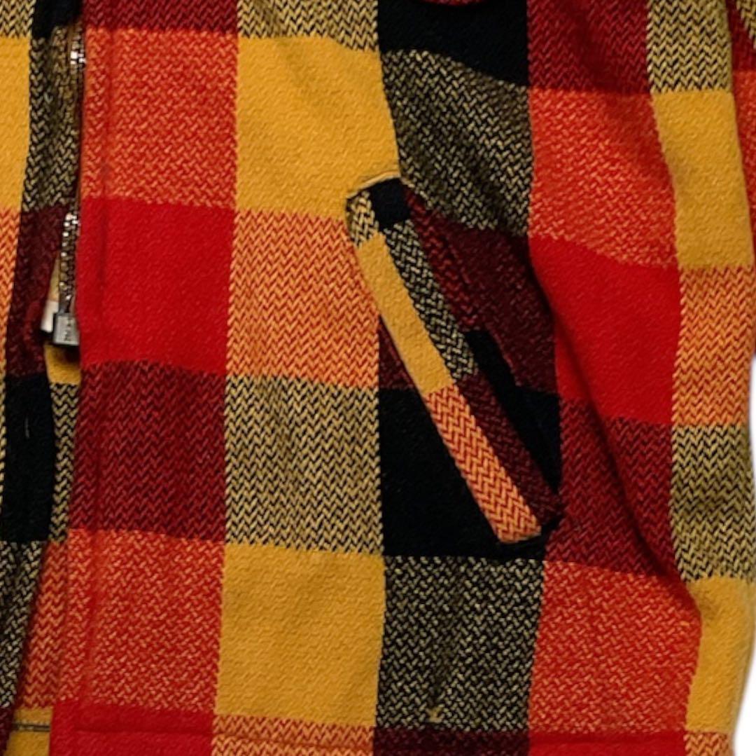 【0326】Melton　70s　チェック柄ウールシャツジャケットUSA製