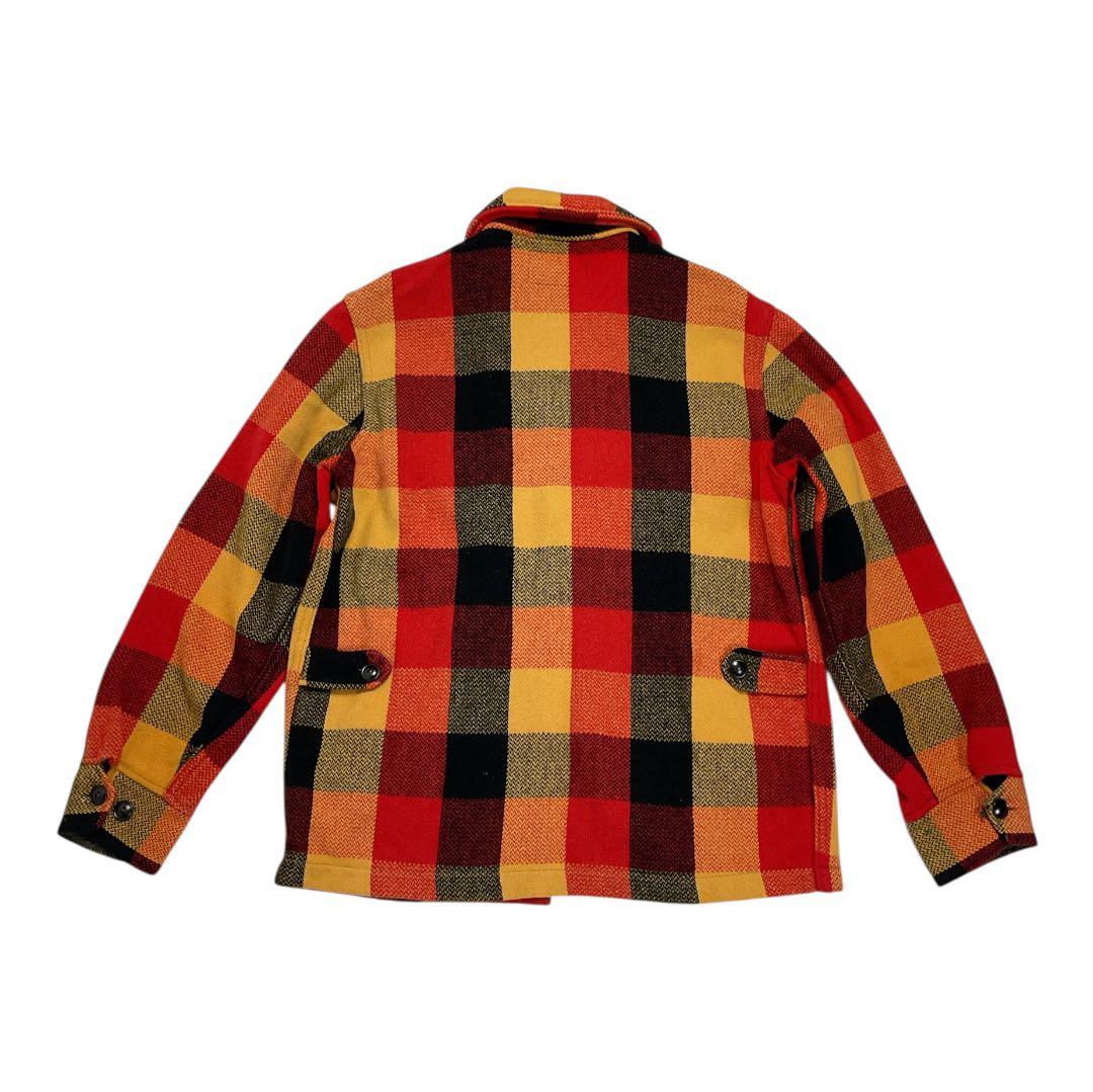【0326】Melton　70s　チェック柄ウールシャツジャケットUSA製