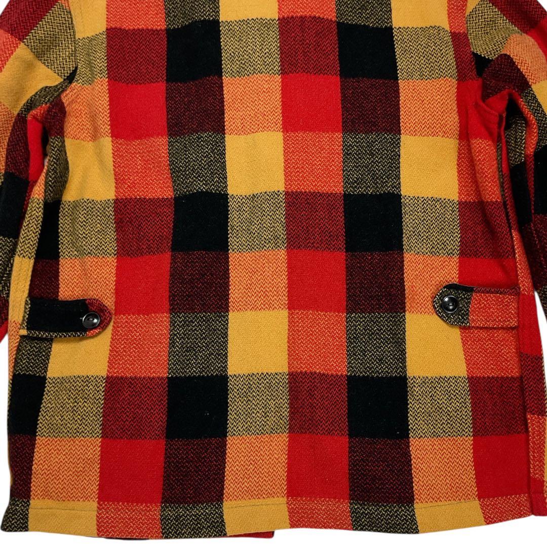 【0326】Melton　70s　チェック柄ウールシャツジャケットUSA製