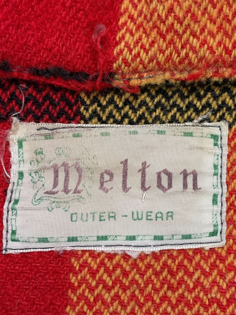 【0326】Melton　70s　チェック柄ウールシャツジャケットUSA製