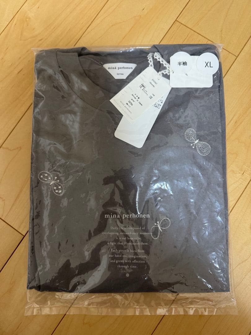 新品未開封品◆ミナペルホネン 半袖Tシャツ XL グレー