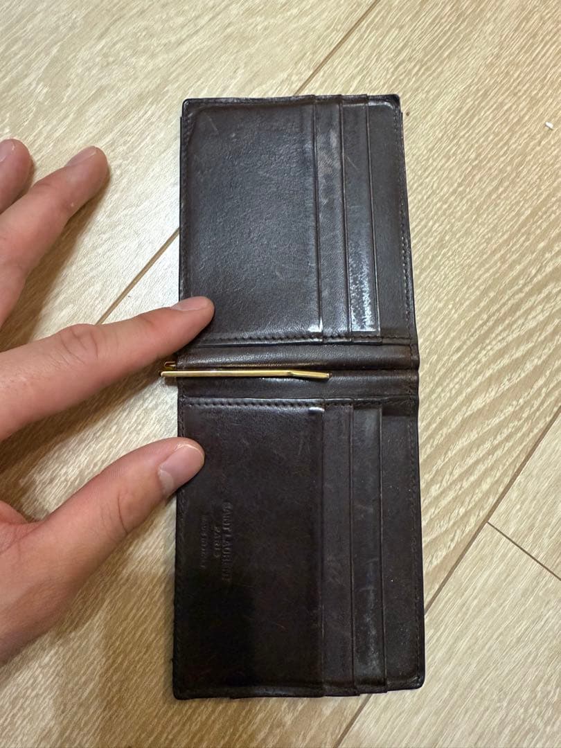 サンローラン　マネークリップ　ブラウン