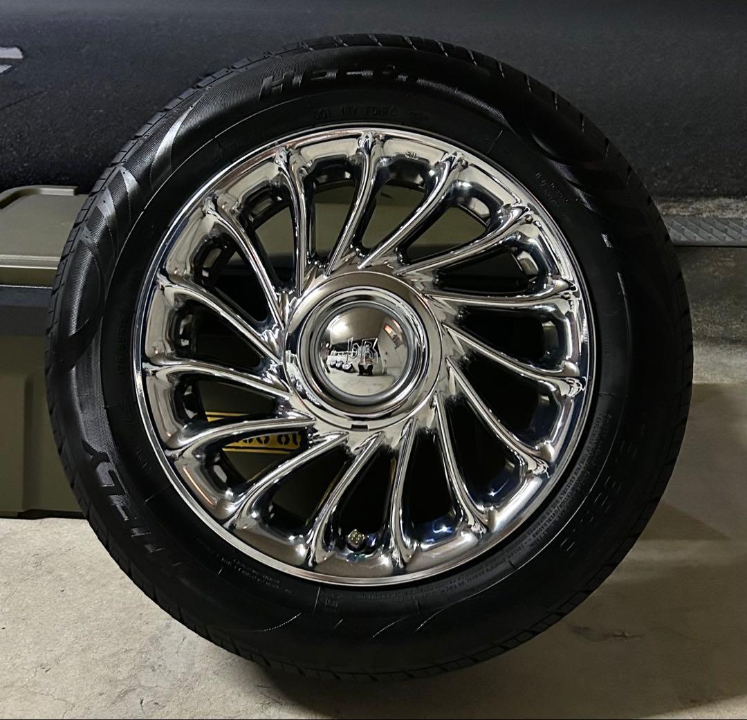 LT　トヨタbB純正メッキホイール　タイヤ・ナット付