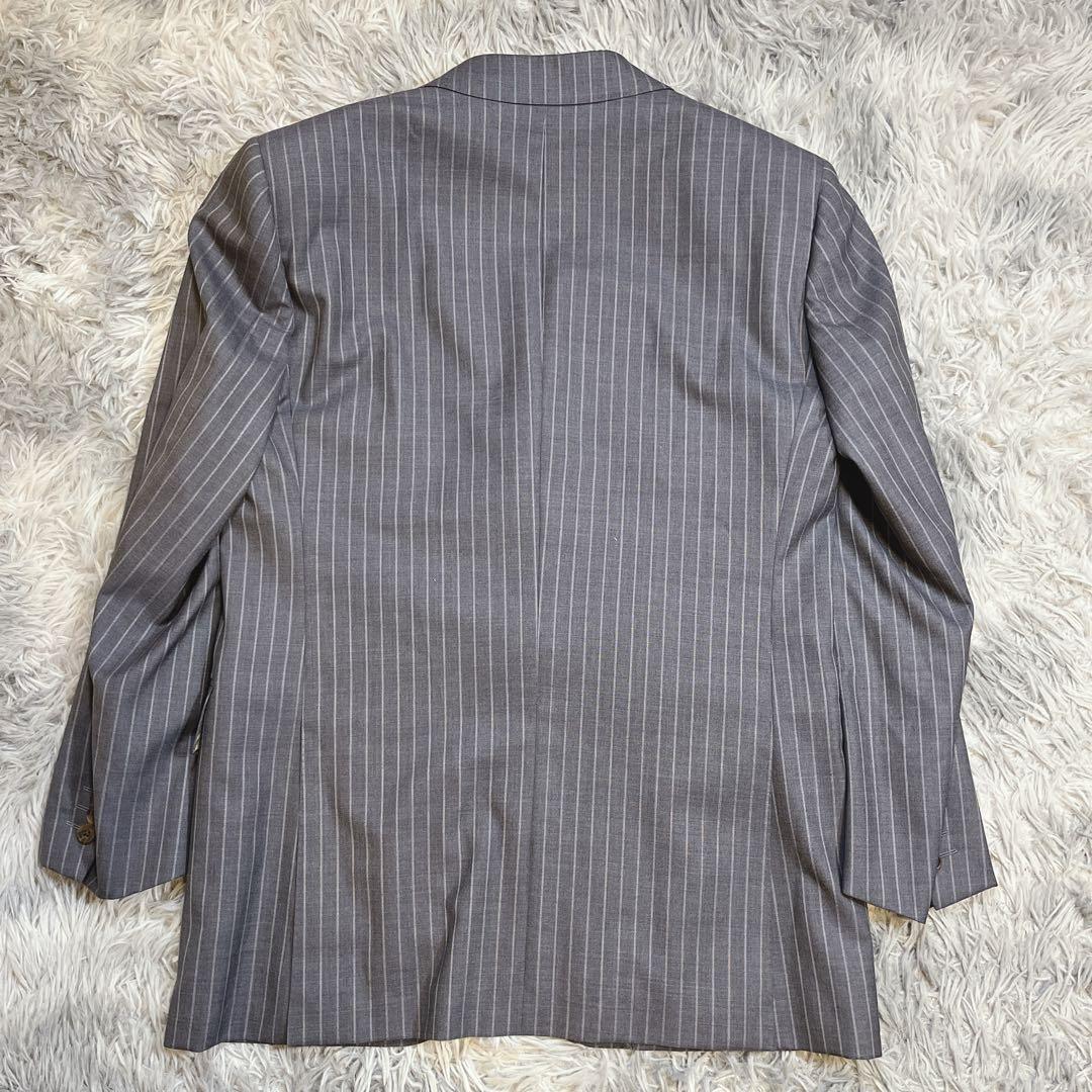 【ほぼ新品】バーバリー ロンドン ストライプ ビジネススーツ セット グレー Ｓ