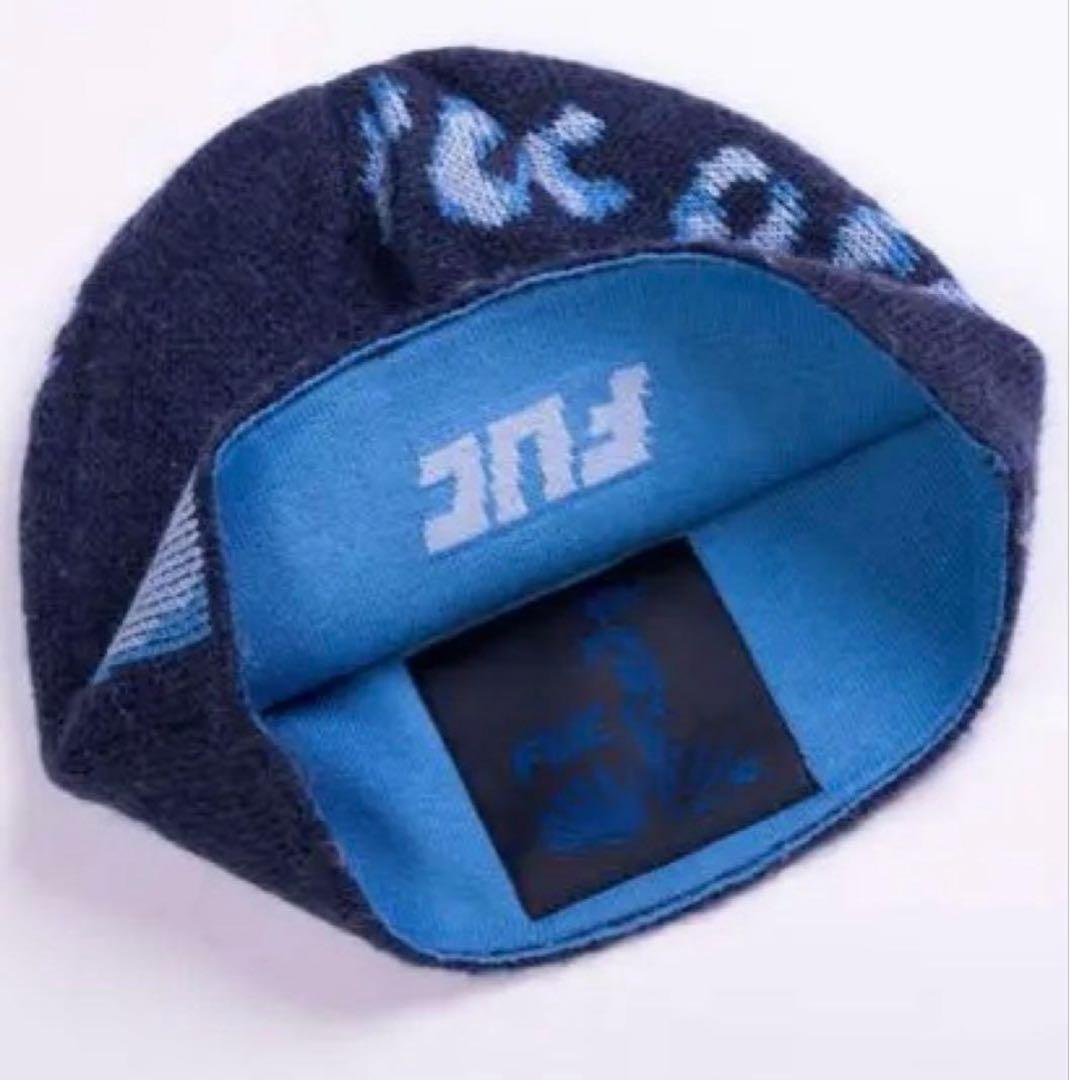 ぼ*ー様 FUC ビーニー　fuc手形ニット　青ビーニー　ニット帽　レア