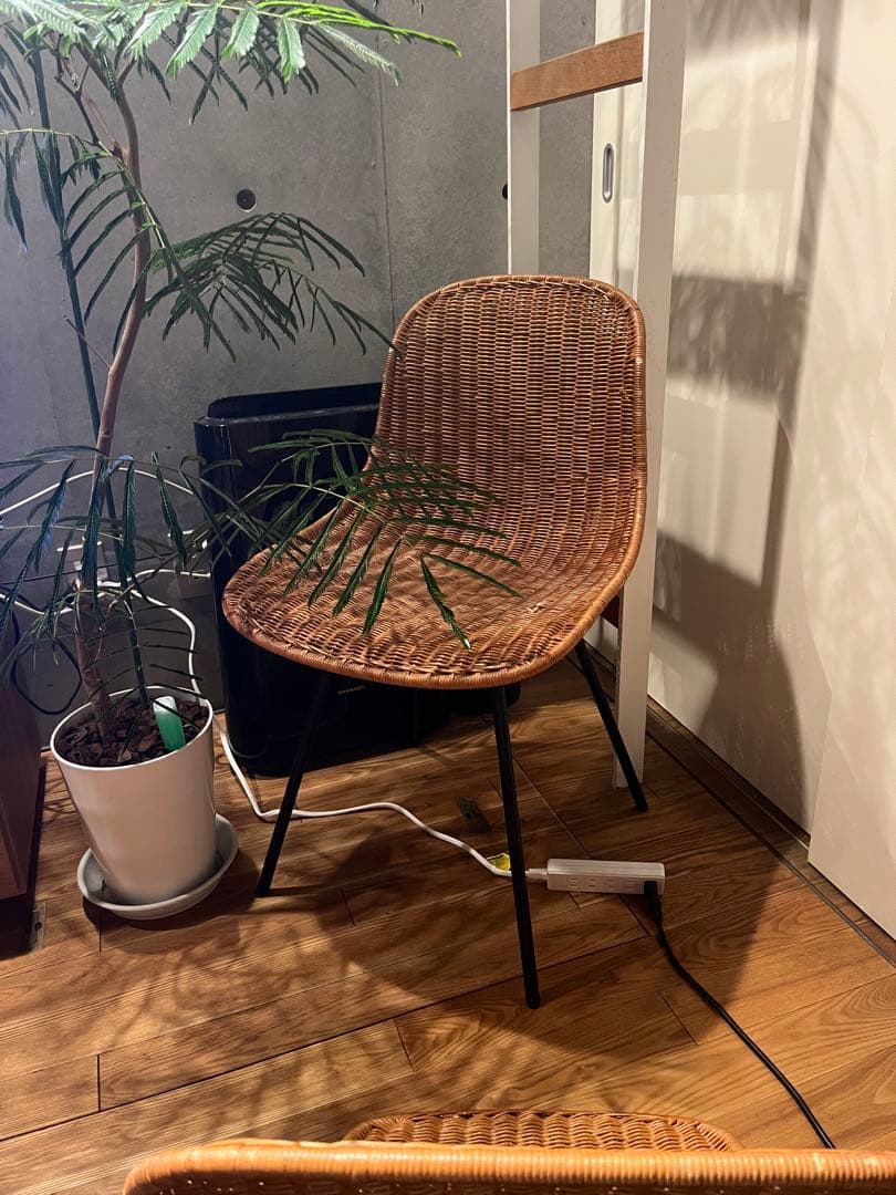 IDEE TATA チェア　1脚　ラタン ダイニングチェア スチール脚　椅子