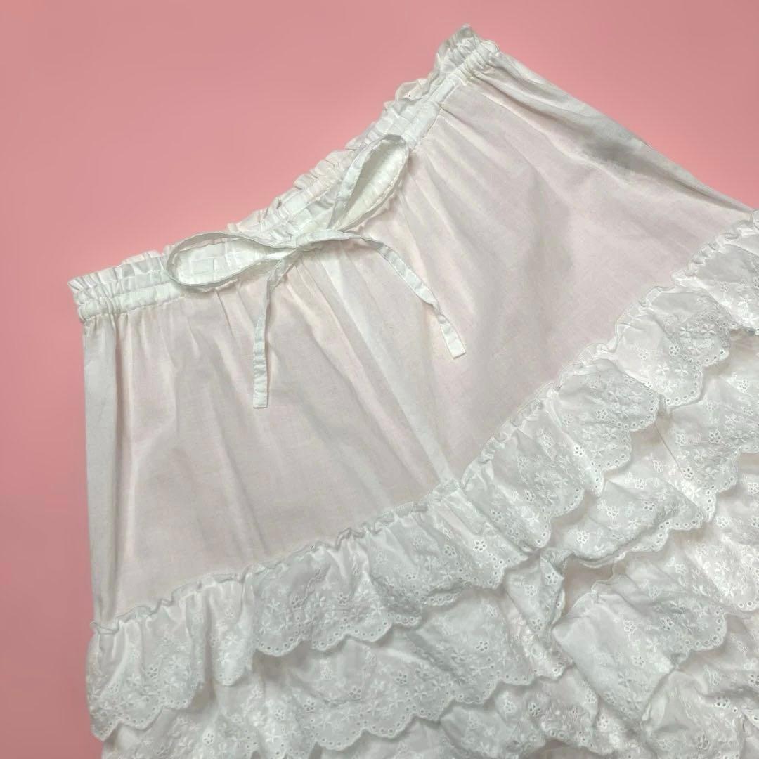 ピンクハウス 白 レース段々ドロワーズ