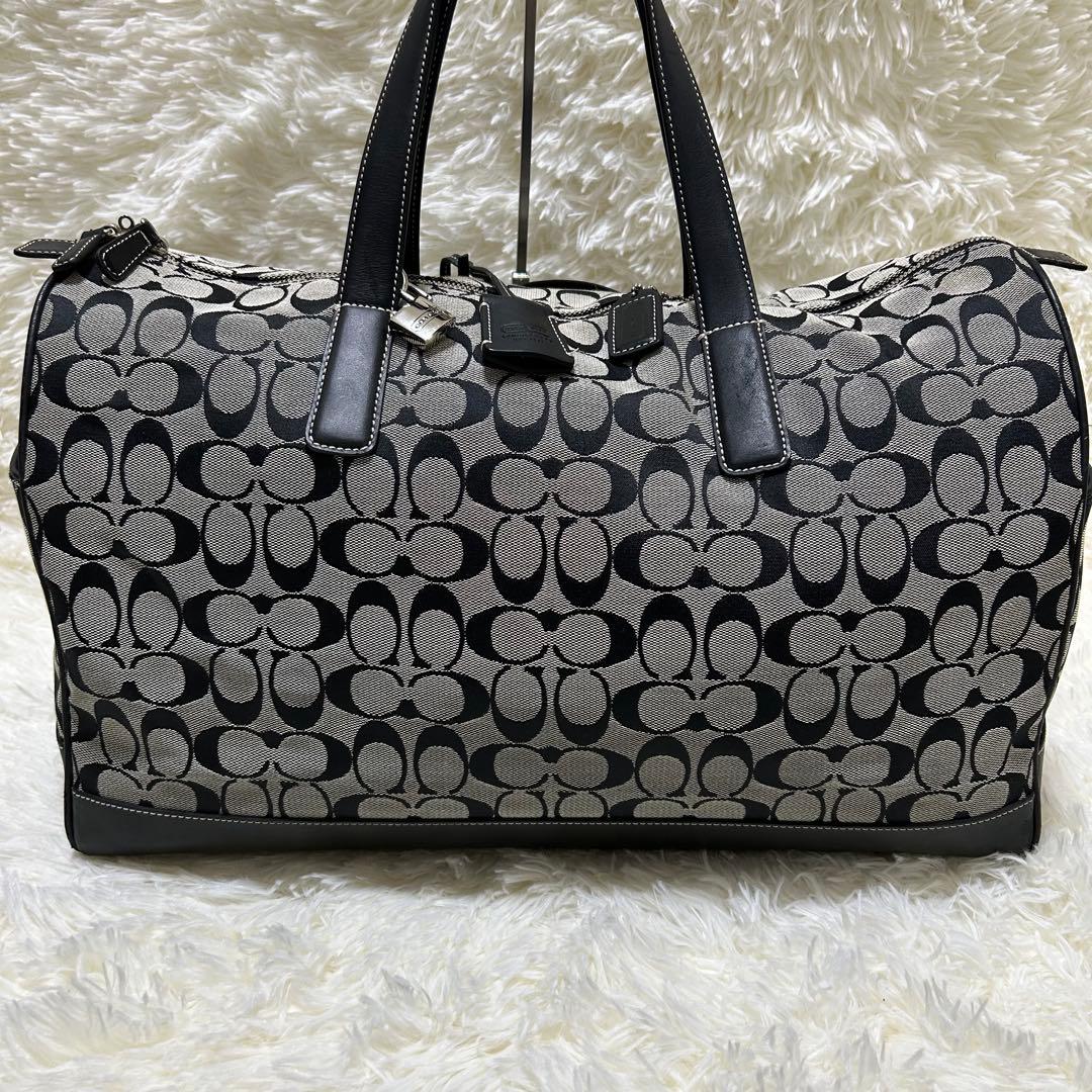 美品⭐️即日発送　COACH ボストンバッグ　レザー　シルバー南京錠付