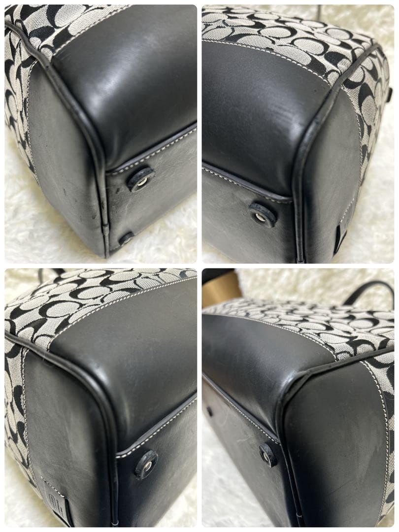 美品⭐️即日発送　COACH ボストンバッグ　レザー　シルバー南京錠付