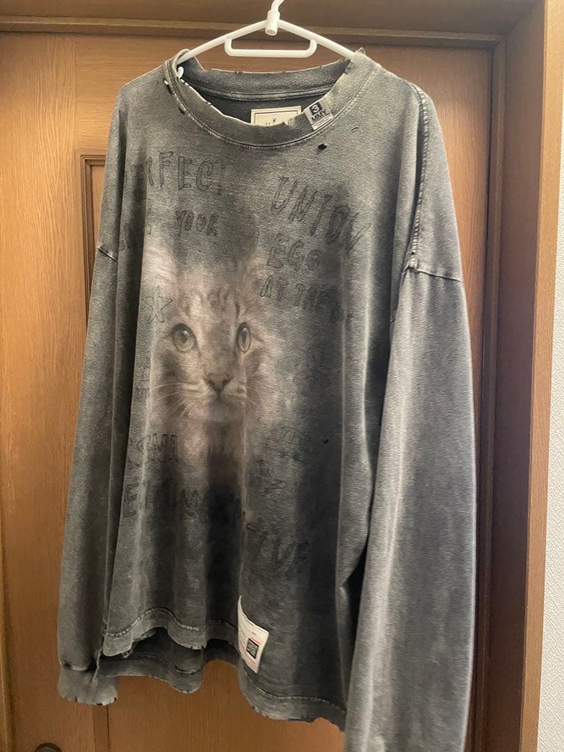 ブリーチロングスリーブカットソー　-BLEACHED LS TEE-BLACK