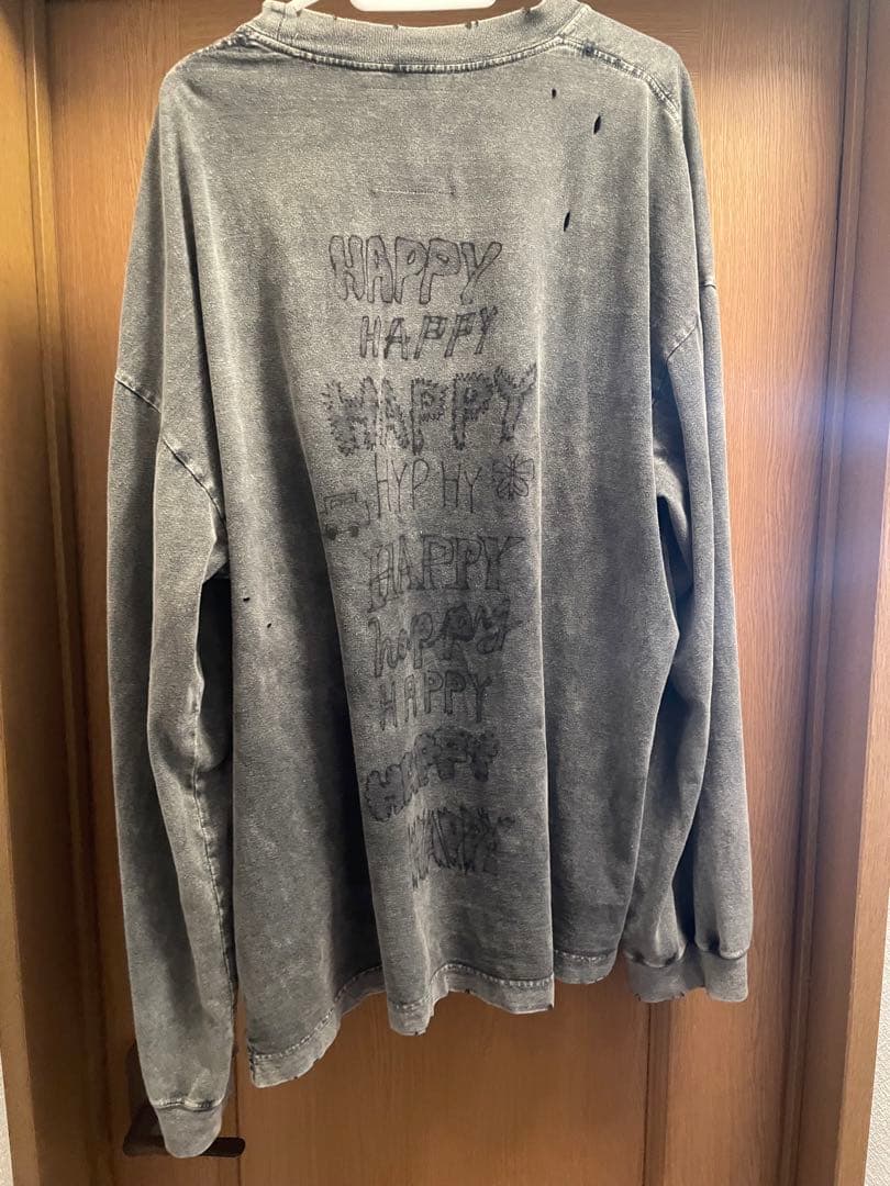 ブリーチロングスリーブカットソー　-BLEACHED LS TEE-BLACK