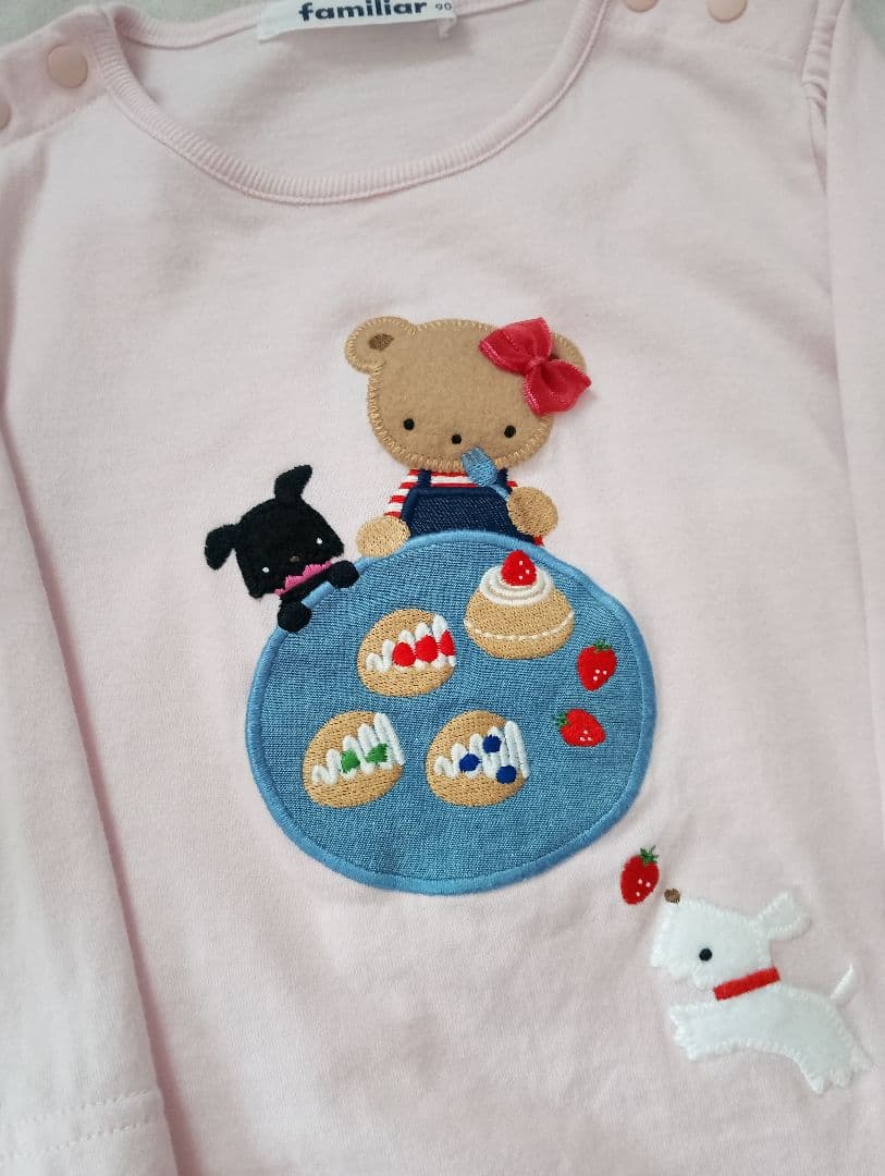 familiar ファミリア 女の子90 ピンク カットソー Tシャツ トップス