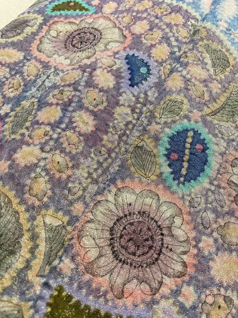 訪問着フルセット　辻ヶ花　作家　落款　絞り　銀通し　ふくれ帯　しつけ糸付