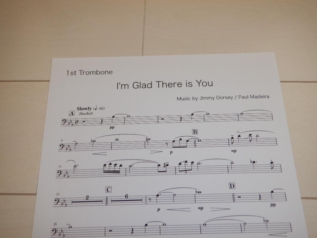 ビッグバンド楽譜「I'm Glad There is You」(絶版)