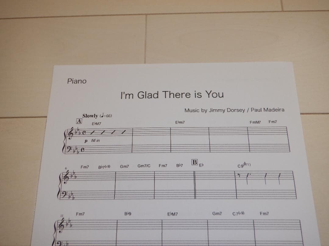 ビッグバンド楽譜「I'm Glad There is You」(絶版)