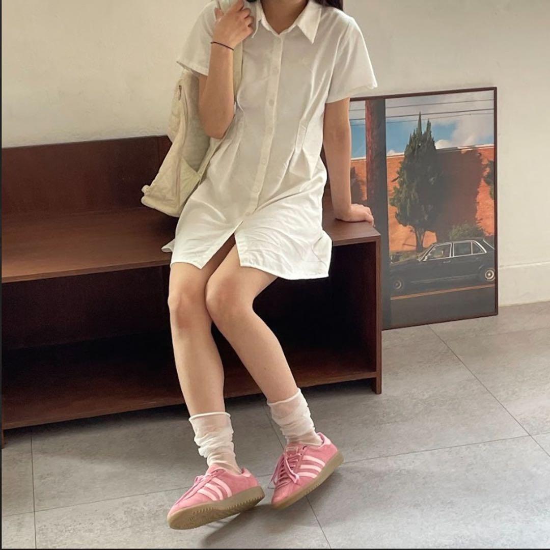 【新品未使用】24.0 韓国 adidas アディダス バミューダ ピンク