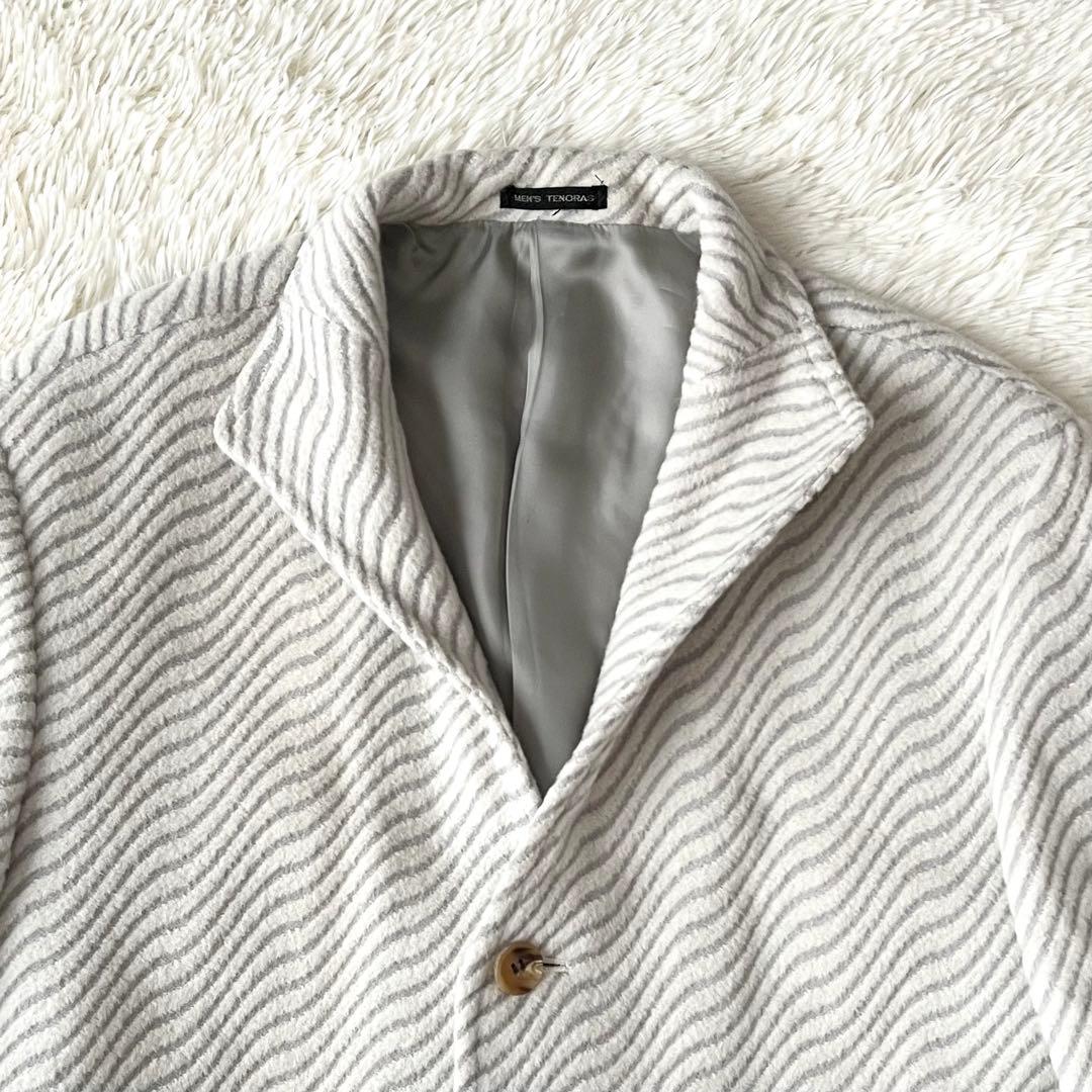 MEN’S TENORAS アンゴラ混 ロングコート L 日本製 ベルト付き