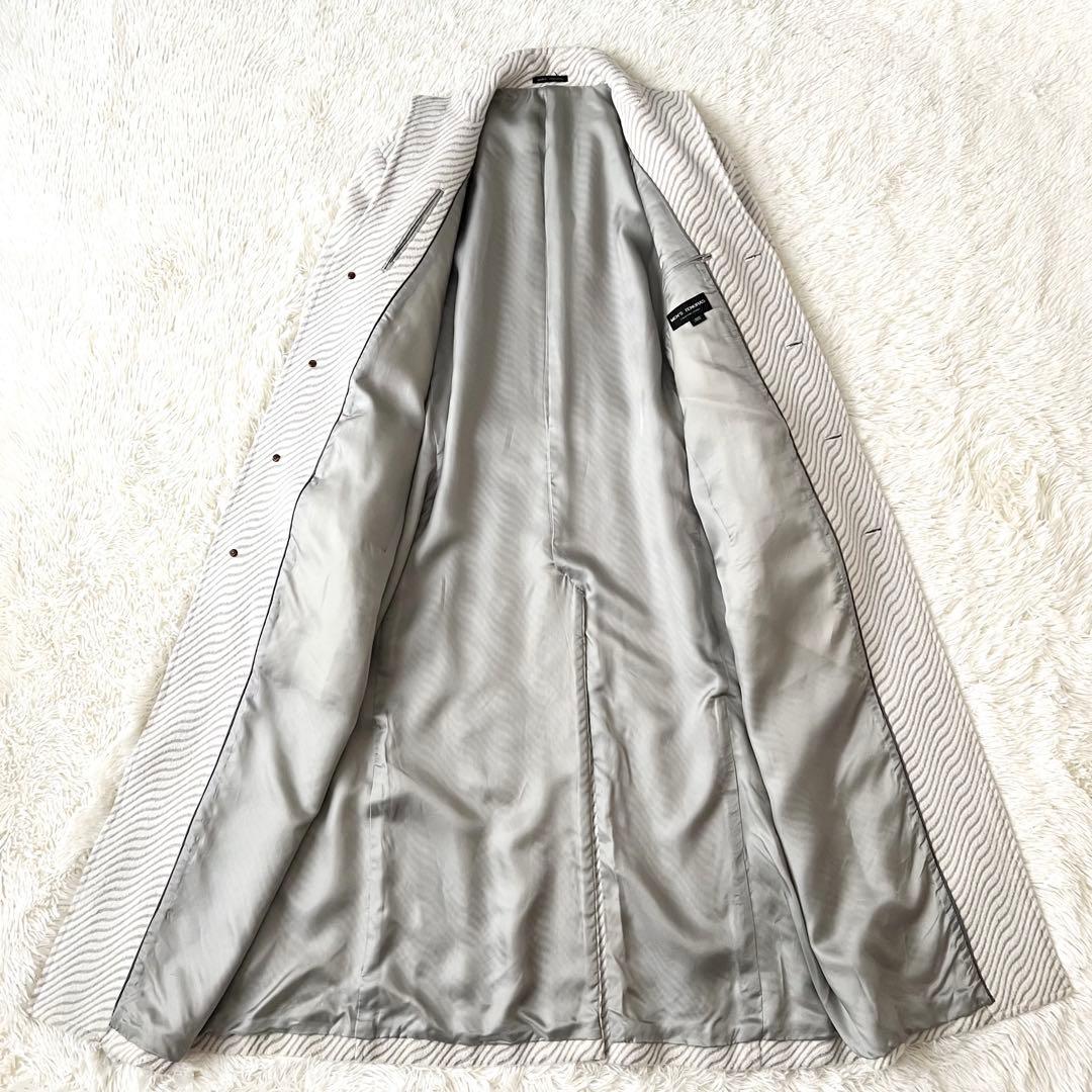 MEN’S TENORAS アンゴラ混 ロングコート L 日本製 ベルト付き