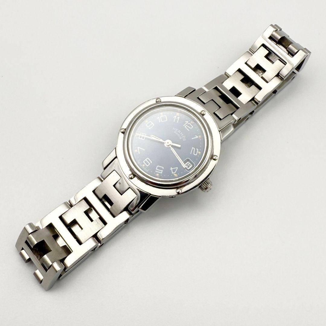 224☆美品☆ HERMES エルメス CL4.210 腕時計 黒