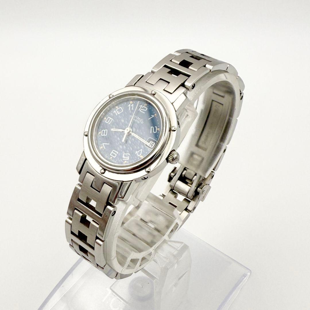 224☆美品☆ HERMES エルメス CL4.210 腕時計 黒